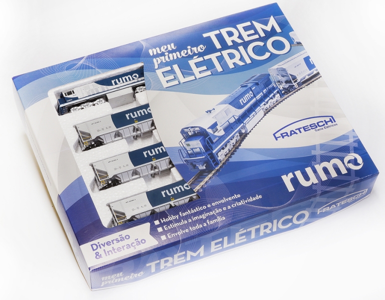 CONJUNTO TREM CARGUEIRO RUMO CAIXA BÁSICA MINIATURA  ESC.: HO ESC.: 1/87