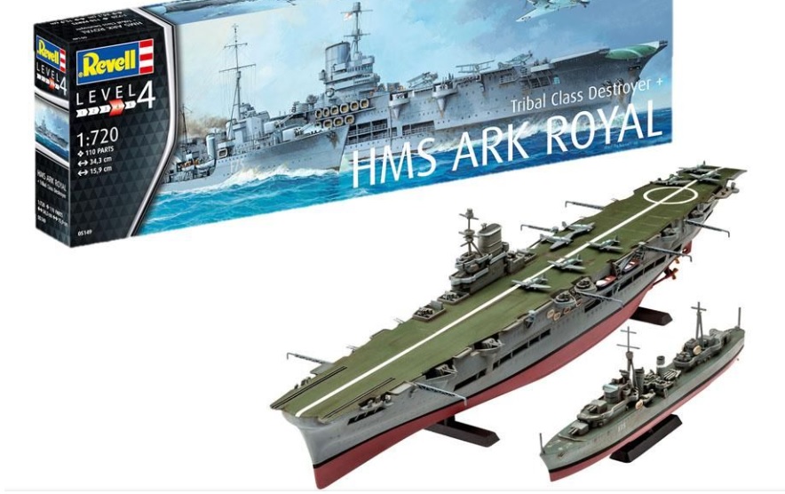 NAVIO HMS ARK ROYAL & TRIBAL CLASS DESTROYER ESC 1/720